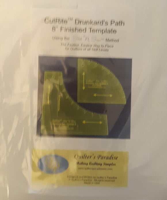 Slit n Sew Drunkard's Path 8 Inch Template - Fuller Fabrics