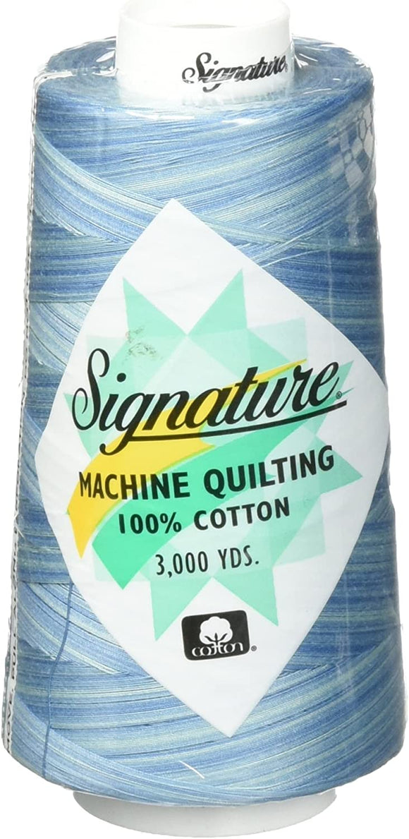Signature Cotton Quilting Thread 3-ply 40wt 3000yds Variegated Blue Skies