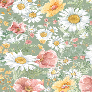 Daisy Days Green Packed Floral