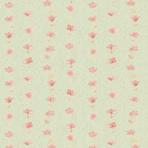 Daisy Days Green/Pink Floral Stripe