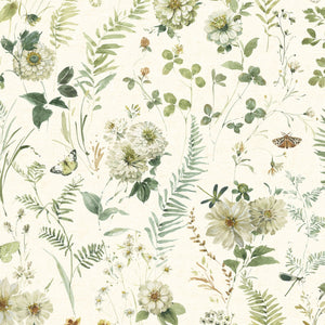 Green Fields Cream Large Floral