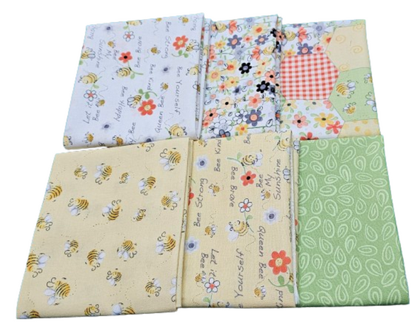 Susybee Sweet Bees Fat Quarter Bundle - 6pcs