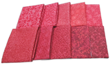 Fat Quarter Bundle Assorted Red Prints - 10 pcs