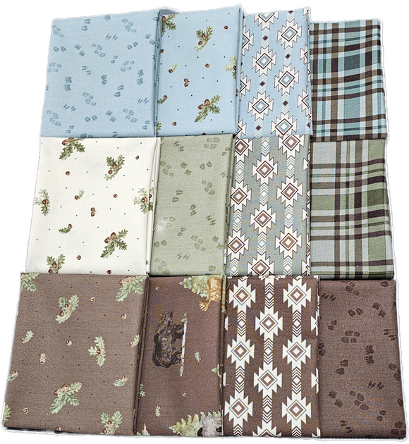 Let's Get Lost in the Woods Fat Quarter Bundle 12pcs
