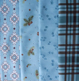 Handcut Let's Get Lost In The Woods Blues Rail Fence Quilt Kit-32" x 48"
