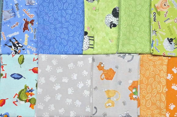 Susybee Farm Friends Fat Quarter Bundle - 10pcs