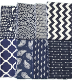 Assorted Navy Blue Fat Quarter Bundle 8pcs