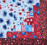 Stars & Stripes Log Cabin Block Kit - Makes a 42 x 56 Quilt Top