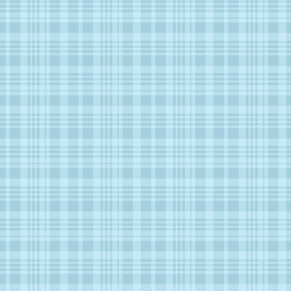 Winnie the Pooh Plaid Blue Yardage