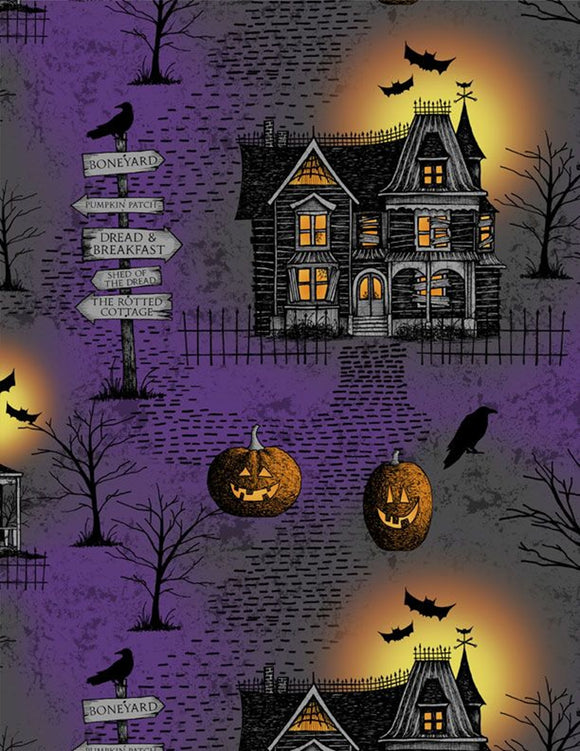 Moonlit Manor Large All Over Black/Purple