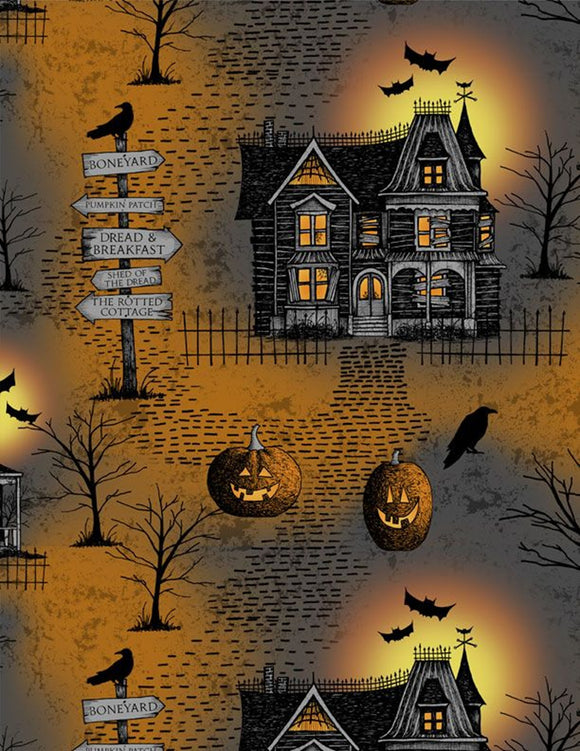 Moonlit Manor Large All Over Black/Orange