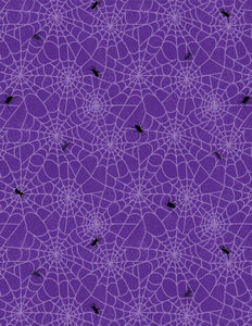 Moonlit Manor Spiderwebs Purple Yardage