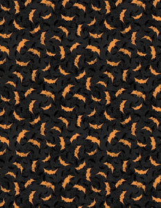 Moonlit Manor Bats Black Yardage