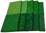 Fat Quarter Bundle Assorted Green Prints - 10 pcs