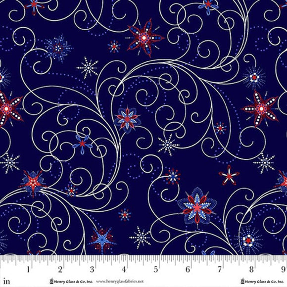 Henry Glass Patriotic Pop-Pearlescent- Navy