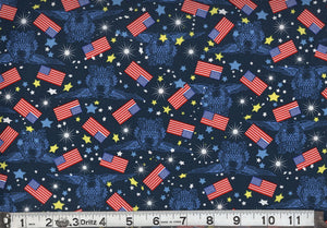 Patriotic Red White Blue Yardage