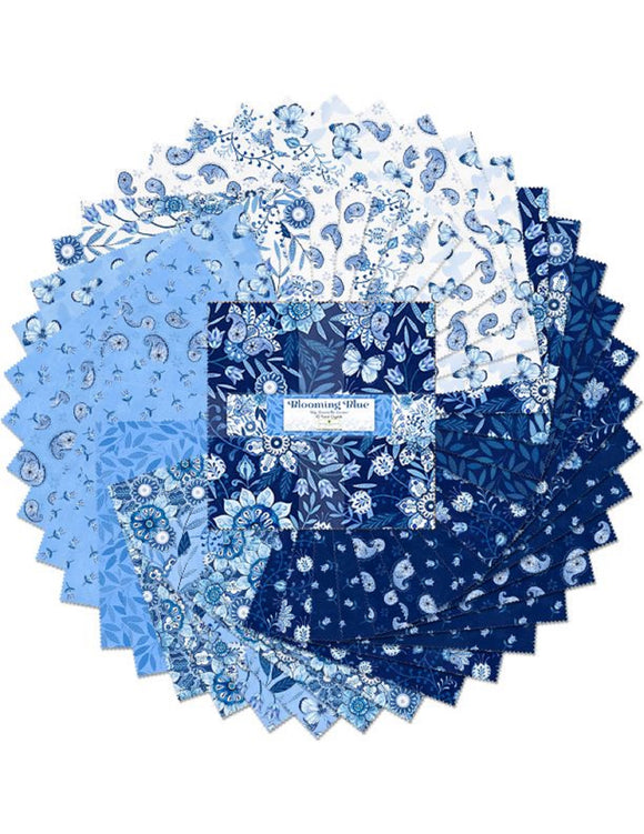 Wilmington Prints  Blooming Blue - 10 Karat Crystals