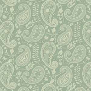 Daisy Days Green Tonal Paisley