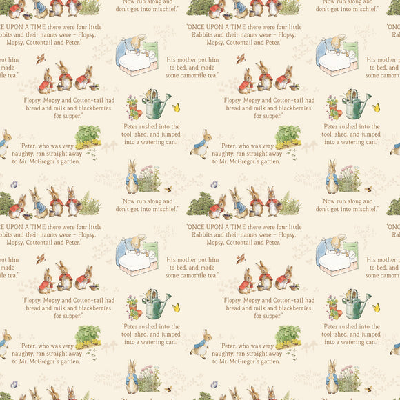 The Tale of Peter Rabbit Text Cream