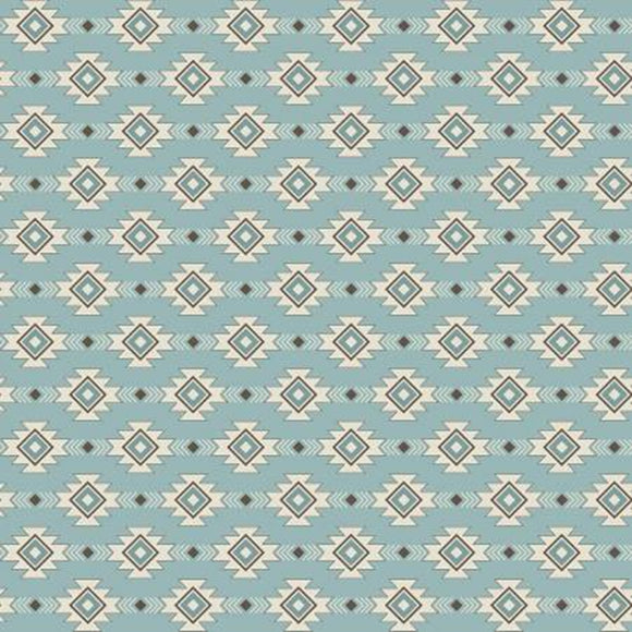 Lets Get Lost in the Woods Geometric Vintage Blue