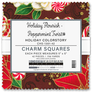 Peppermint Twist 5" Charm Squares 42pcs