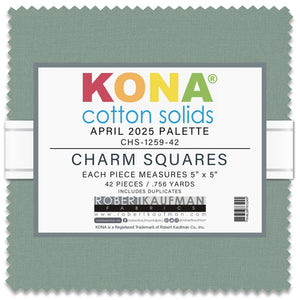 April 2025 Palette 5in Squares Kona Cotton 42pcs/bundle