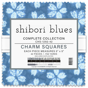 5in Squares Artisan Batiks Shibori Blues 42pc - Revised