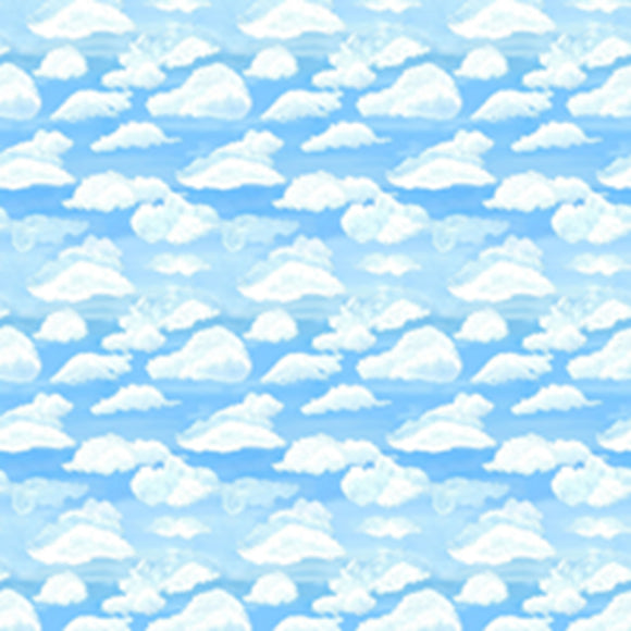 Cottage Dreams Digital Clouds Light Blue