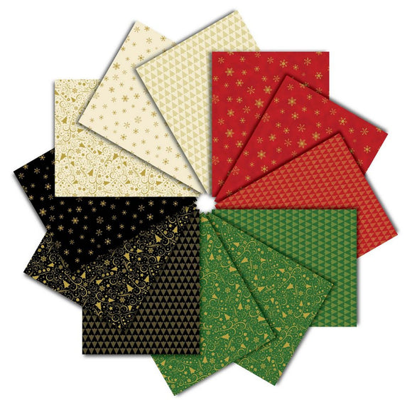 Timeless Treasures  Fat Quarter Holiday Blenders 12pcs
