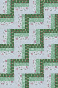 Handcut Christmas Night Rail Fence Quilt Kit-32" x 48"