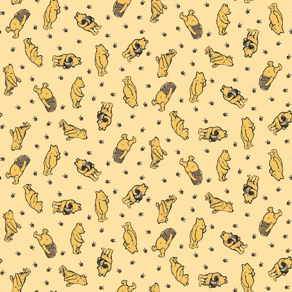 Winnie the Pooh Toss Sunshine Yardage