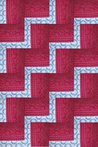 Rail Fence Quit Kit - Documentaries Red/White Prints 32" x 48" - Makes 24 Blocks