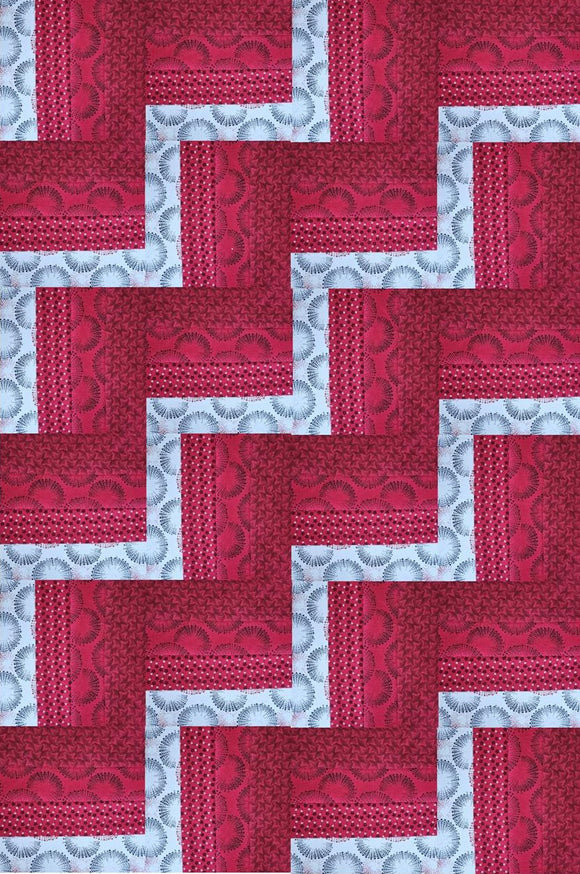 Rail Fence Quit Kit - Documentaries Red/White Prints 32