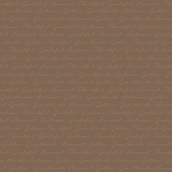 Shades of Autumn Script Brown with Sparkle Yardage
