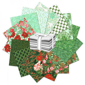 Holiday Flourish Festive Finery Spearmint Fat Quarter Bundle - 15pcs