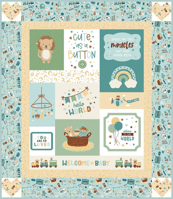Cute as a Button Boy Panel Quilt Kit
