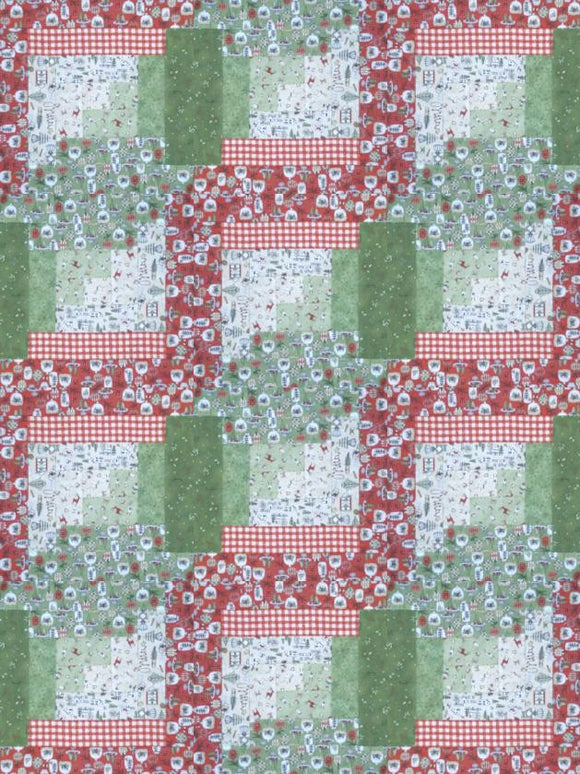 Santa's Tree Farm Log Cabin Block Kit - Makes a 42 x 56 Quilt Top