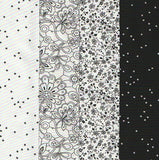 Rail Fence Quit Kit - Assorted Black/White Prints - Makes a 32" x 48" Quilt Top Ony