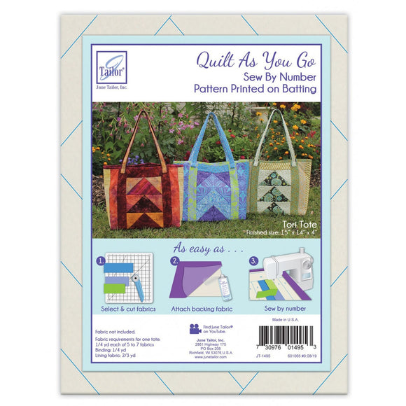 Tori Tote Quilt As You Go Pre-Printed Batting