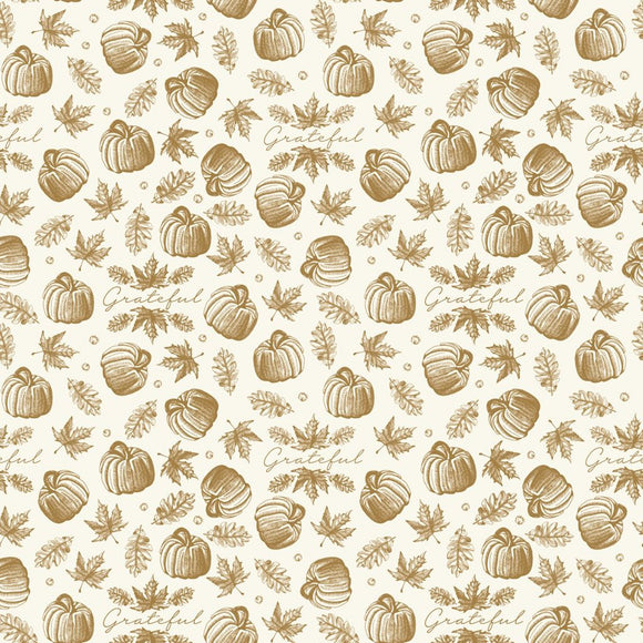 Shades of Autumn Icons Cream Sparkle Yardage