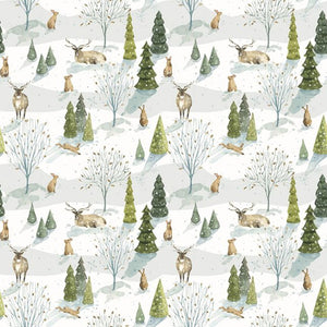 Santa's Tree Farm Woodland Snowy Yardage