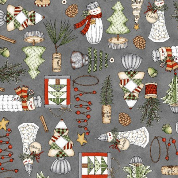 Homemade Holidays Homemade Decorations Grey Yardage