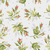 Heather Tossed Floral Buds White