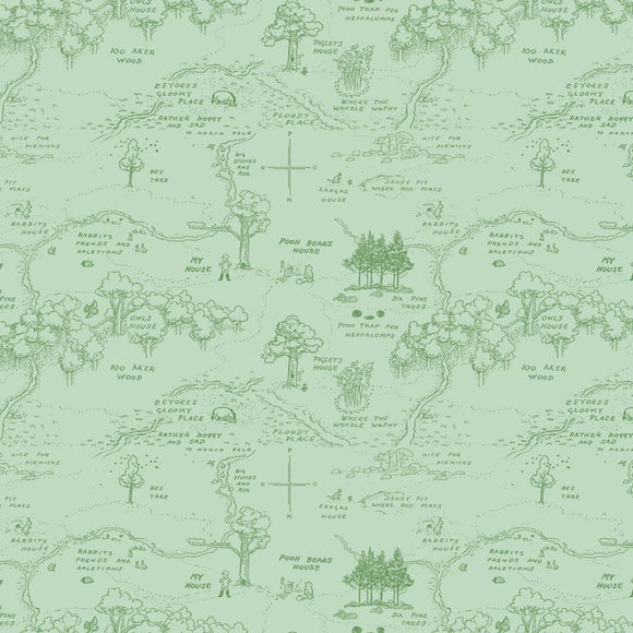 Winnie the Pooh Map Green Yardage