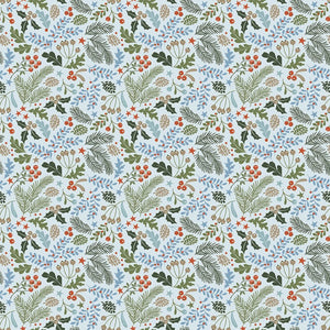Santa's Tree Farm Berries & Boughs Sky Yardage