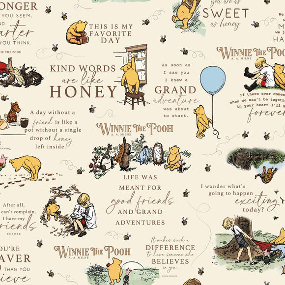 Winnie the Pooh Main Cream Yardage