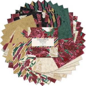 Crimson Blooms 5in Squares 42pcs