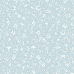 Santa's Tree Farm Snowflakes Sky Yardage