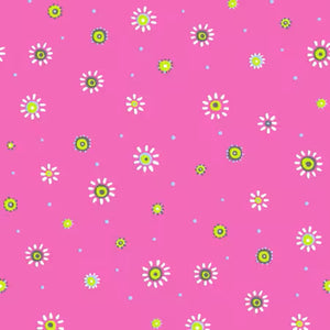 Pink Sunburst Dot Basics Geometric Yardage