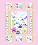 Flutter the Butterfly 36" Quilt Panel Pink